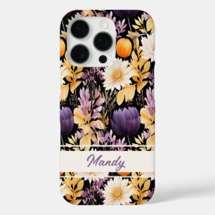 Coque iPhone 16 Pro Motif de fleurs d'automne élégantes qui tombent