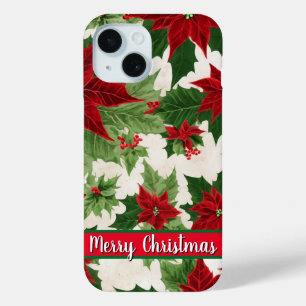 Coque Case-Mate iPhone Motif de fleurs de Noël Poinsettia