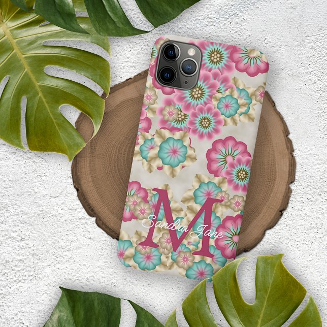 Coques Case-Mate iPhone Motif de fleurs de printemps abstraites personnali (Créateur téléchargé)