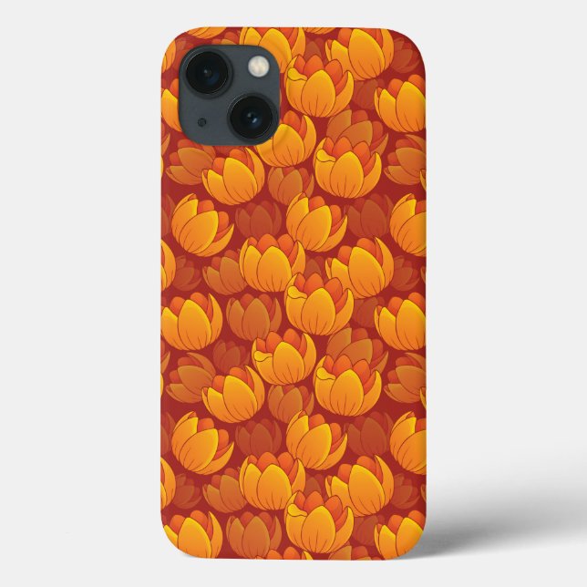 Coques Case-Mate iPhone Motif de fleurs d'or (Verso)