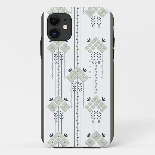 Coques Case-Mate iPhone motif de fleurs et boucles karo (Dos)