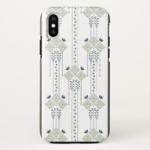 Coque iPhone X Motif de fleurs et de boucles karo