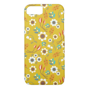Coques Pour iPhone Motif de fleurs floral de jaune vintage de