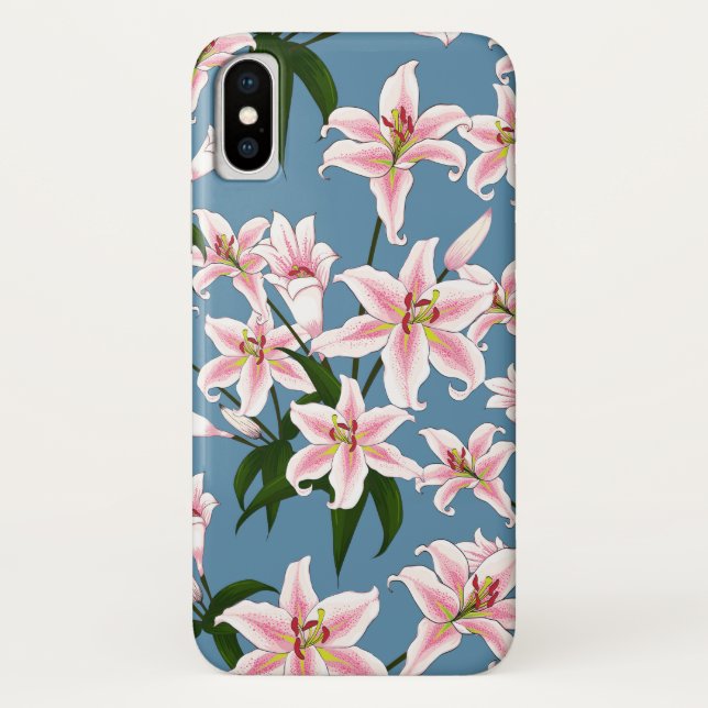 Coques Case-Mate iPhone Motif de fleurs rose Lilly (Dos)