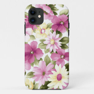 Coque iPhone 11 Motif De Fleurs Roses Et Jaunes