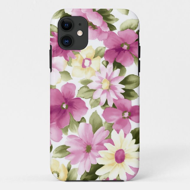 Coques Case-Mate iPhone Motif De Fleurs Roses Et Jaunes (Dos)
