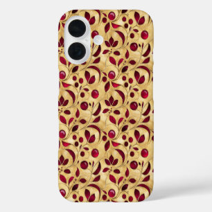 Coque Pour iPhone 16 Motif de fleurs Ruby