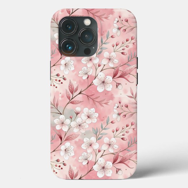 Coques Case-Mate iPhone Motif de fleurs Sakura rose (Verso)