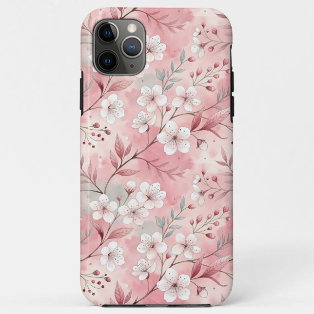Coques Case-Mate iPhone Motif de fleurs Sakura rose (Dos)