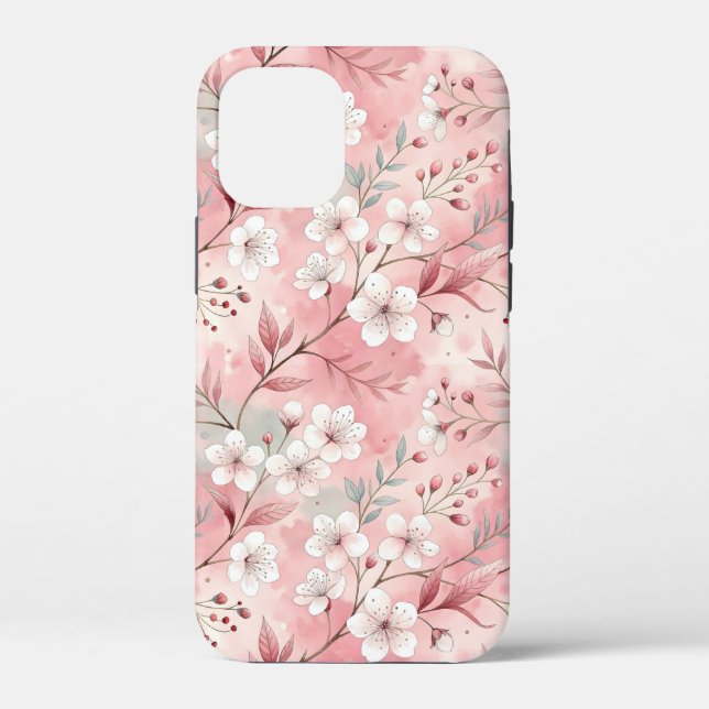 Coques Case-Mate iPhone Motif de fleurs Sakura rose (Verso)