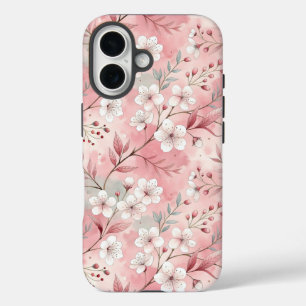 Coque Pour iPhone 16 Motif de fleurs Sakura rose