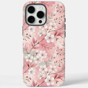 Coque iPhone 16 Pro Max Motif de fleurs Sakura rose