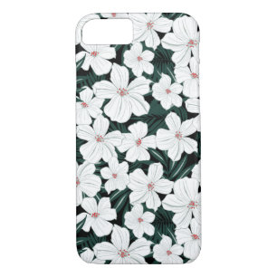 Coque Case-Mate Pour iPhone Motif de fleurs tropical blanc
