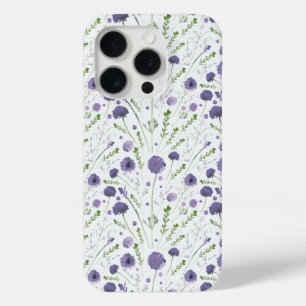 Coque Case-Mate iPhone Motif de fleurs vert pourpre