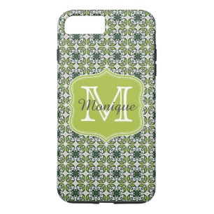 Case-Mate iPhone Case Motif de fleurs vertes Monogrammes