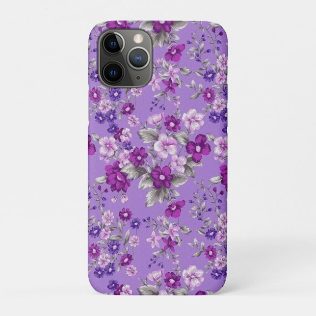 Coques Case-Mate iPhone Motif de fleurs violettes (Dos)