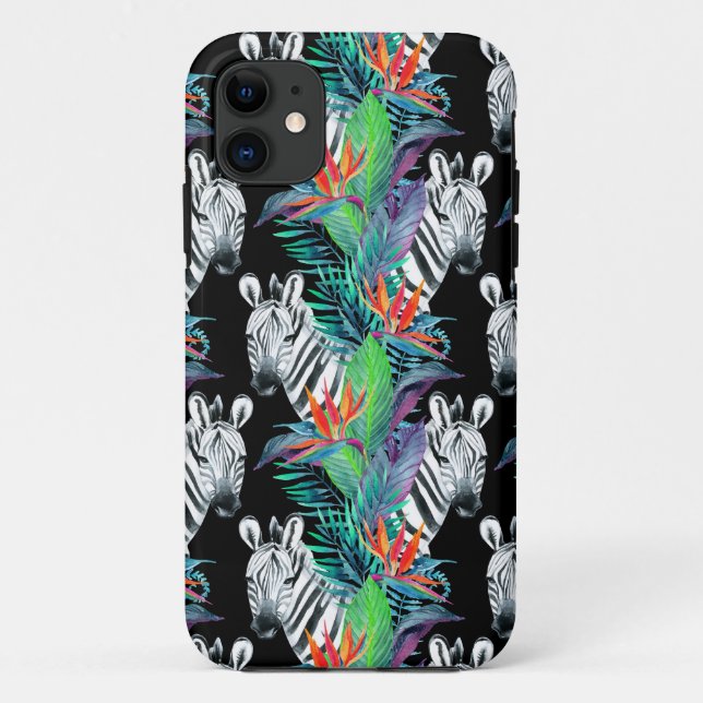 Coques Case-Mate iPhone Motif De Fleurs Zébrées Et Exotiques (Dos)