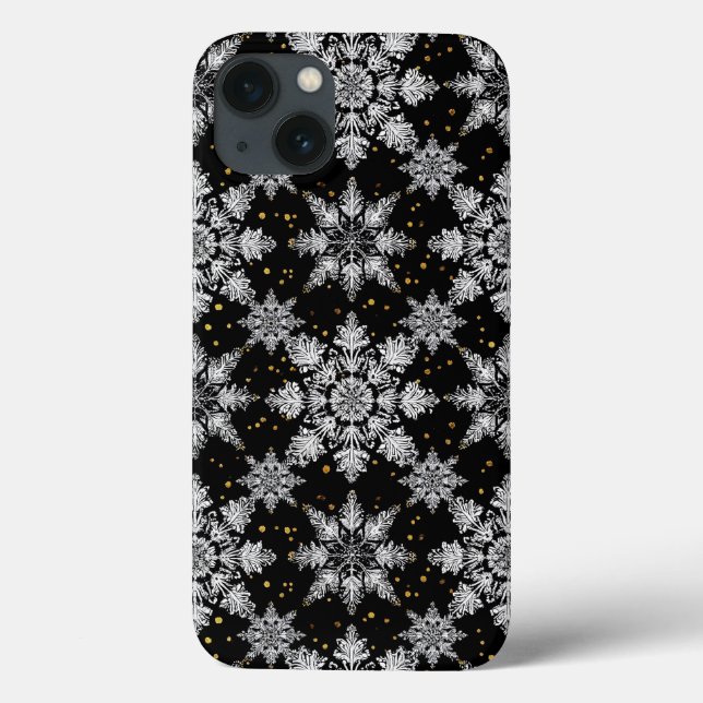 Coques Case-Mate iPhone Motif de flocon de neige Élégante esthétique du gi (Verso)