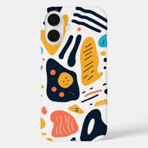 Coque Pour iPhone 16 Motif de formes organiques de style Memphis abstra