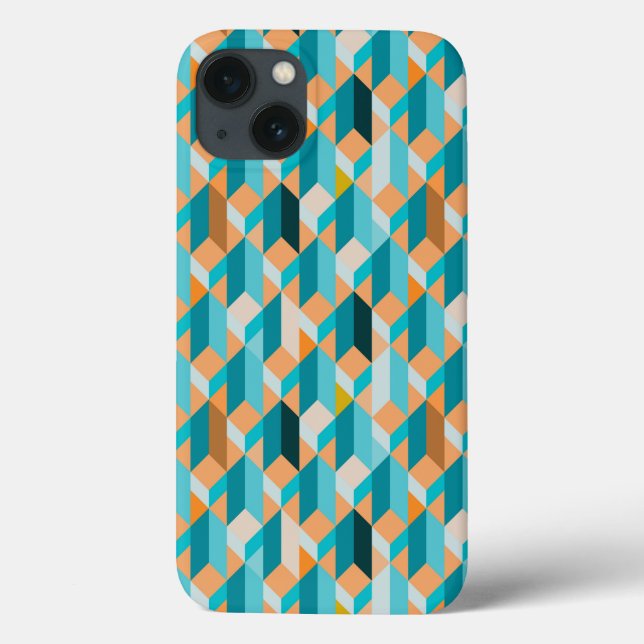 Coques Case-Mate iPhone Motif De Formes Turquoises Et Oranges (Verso)