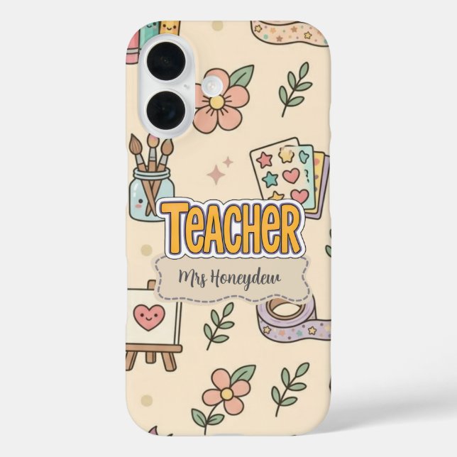 Coques Case-Mate iPhone Motif de fournitures scolaires pour enseignant pas (Verso)