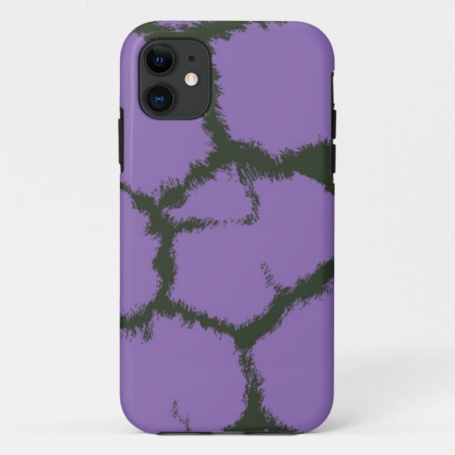 Coques Case-Mate iPhone Motif de fourrure de girafe violette (Dos)
