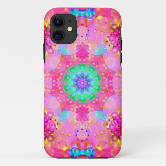 Coques Pour iPhone Motif de fractale d'étoiles et de bulles de rose