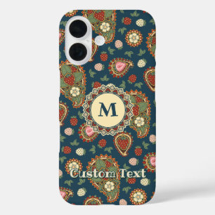 Coque Pour iPhone 16 Motif de fraise Paisley