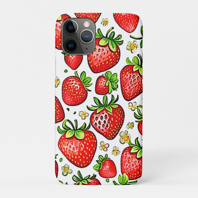 Coques Case-Mate iPhone Motif de fraises rouges juteuses (Dos)