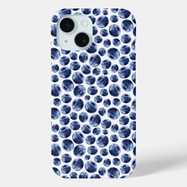 Coques Case-Mate iPhone Motif de fruits à bleuets à main (Verso)