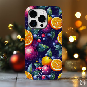 Coque Case-Mate iPhone Motif de fruits de citrus et de baies vifs sur fon