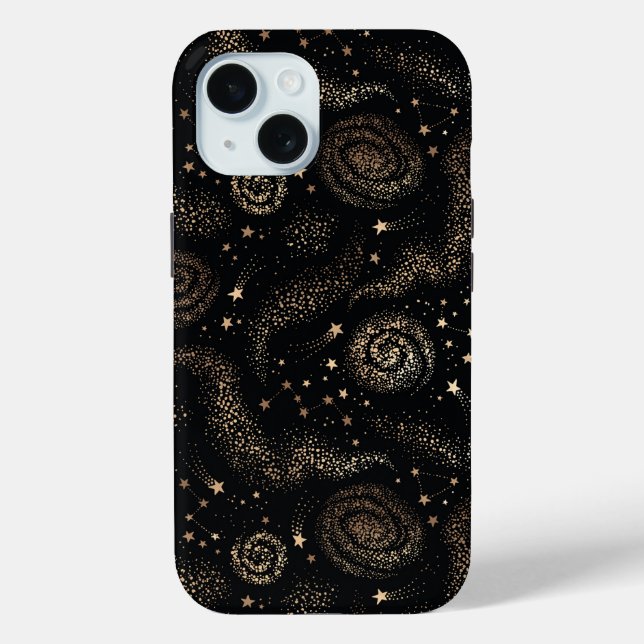 Coques Case-Mate iPhone Motif de galaxie Gold Star Constellation (Verso)