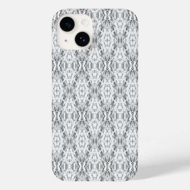 Coques Case-Mate iPhone Motif de géométrie abstraite gris clair (Verso)