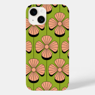 Coque Case-Mate iPhone Motif de géométrie florale rétro - Pétales roses
