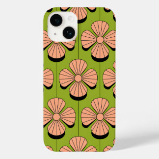 Coque Case-Mate iPhone Motif de géométrie florale rétro - Pétales roses