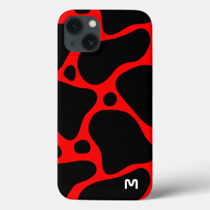Case-Mate iPhone Case Motif de girafe abstraite rouge et noire