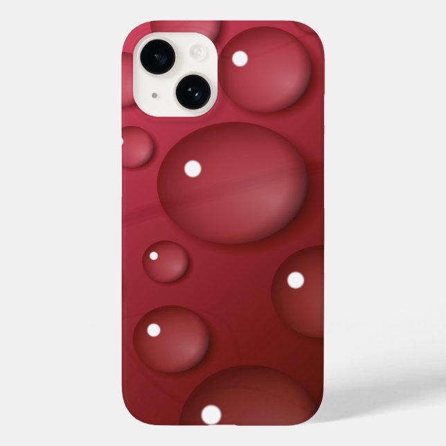 Coques Case-Mate iPhone Motif de goutte d'eau rouge (Verso)