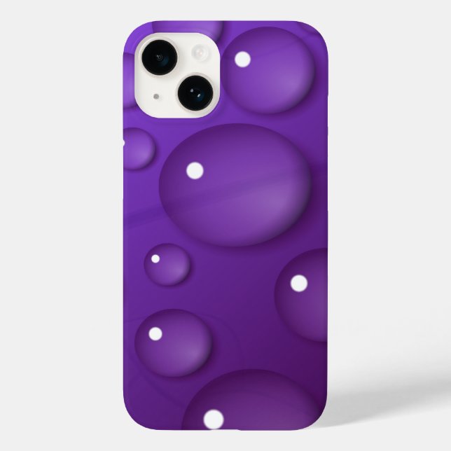 Coques Case-Mate iPhone Motif de goutte d'eau violet (Verso)