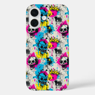 Coque Pour iPhone 16 Motif de graffiti avec des couleurs néon et un sty