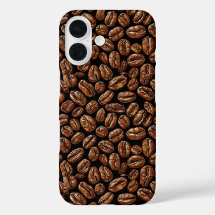 Coque Pour iPhone 16 Motif de grains de café Dessin mignon pour amateur