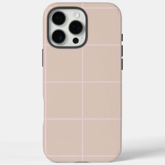 Coque iPhone 16 Pro Max Motif de grille de couleur minimale à carreaux