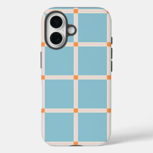Coque Pour iPhone 16 Motif de grille de couleurs douces avec accent cha