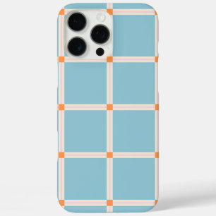 Coque iPhone 16 Pro Max Motif de grille de couleurs douces avec accent cha