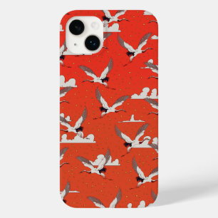 Coque Case-Mate iPhone Motif de grue d'Asie rouge