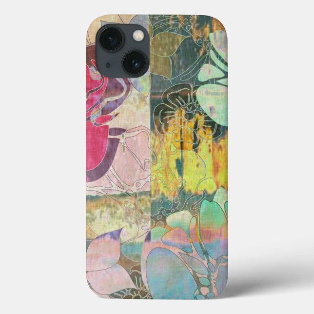 Coques Case-Mate iPhone Motif de grunge floral art (Verso)