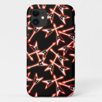 Motif de guitare électrique en métal lourd rouge e