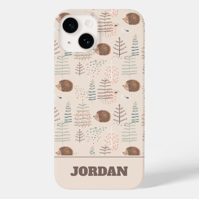 Coques Case-Mate iPhone Motif de hérisson de bois mignon (Verso)