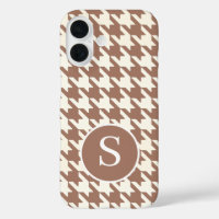 Motif de Houndstooth Mocha Mousse et blanc