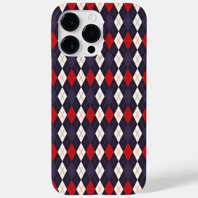 Coques Case-Mate iPhone Motif de Jacquard violet profond rouge (Verso)
