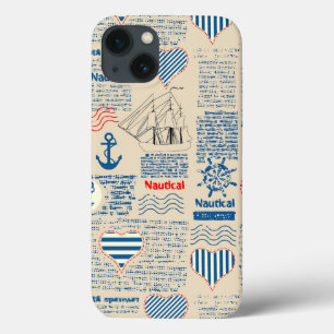 iPhone 13 Case Motif de journal nautique